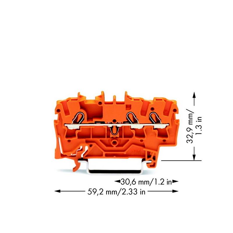 Foto van Wago 2002-1302 doorgangsklem 5.20 mm spanveer oranje 100 stuk(s)