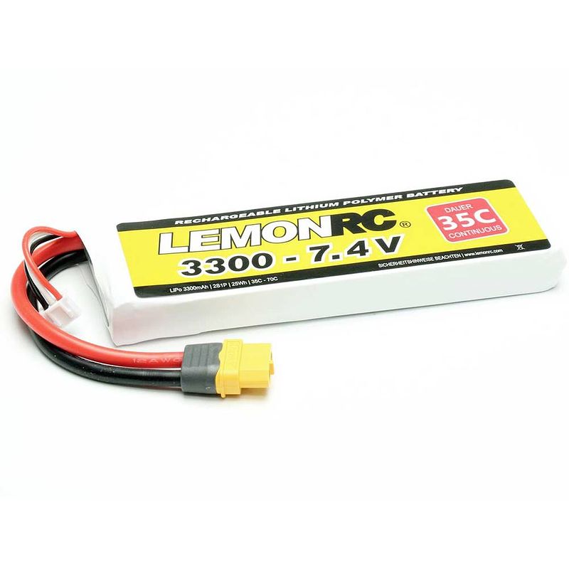 Foto van Lemonrc lipo accupack 7.4 v 3300 mah aantal cellen: 2 35 c softcase xt60