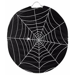 Foto van Halloween - bol lampion spinnenweb 22 cm halloween versiering - feestlampionnen