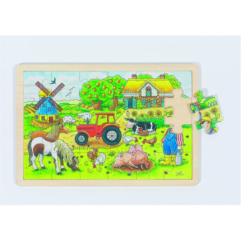 Foto van Goki houten puzzel: boerderij van miller 24-delig