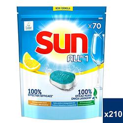Foto van Sun - all-in one - vaatwastabletten - lemon - voordeelverpakking 3 x 70 tabs