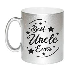 Foto van Zilveren best uncle ever cadeau koffiemok / theebeker 330 ml - feest mokken