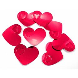 Foto van 10x mega confetti rode hartjes - valentijn / bruiloft confetti