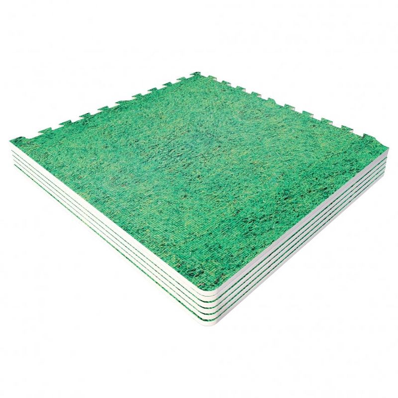 Foto van Sportschool vloer beschermingsmatten (6 matten + 12 eindstukken) gras look - groen