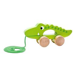 Foto van Tooky toy trekfiguur krokodil junior 19 x 6 x 9 cm hout groen