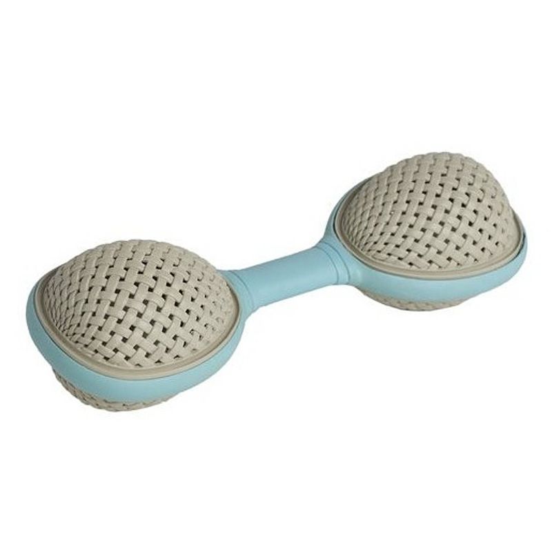 Foto van Taf toys rammelaar rattan rattle duo junior 15 cm turquoise