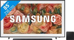 Foto van Samsung the frame 85ls03d (2024) + soundbar zwart