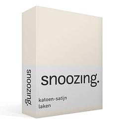 Foto van Snoozing - katoen-satijn - laken - eenpersoons - 150x260 - wit