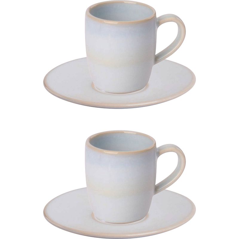 Foto van Palmer espressokop en schotel barolo 7 cl - 5.3 cm lichtblauw stoneware 2 stuk(s)