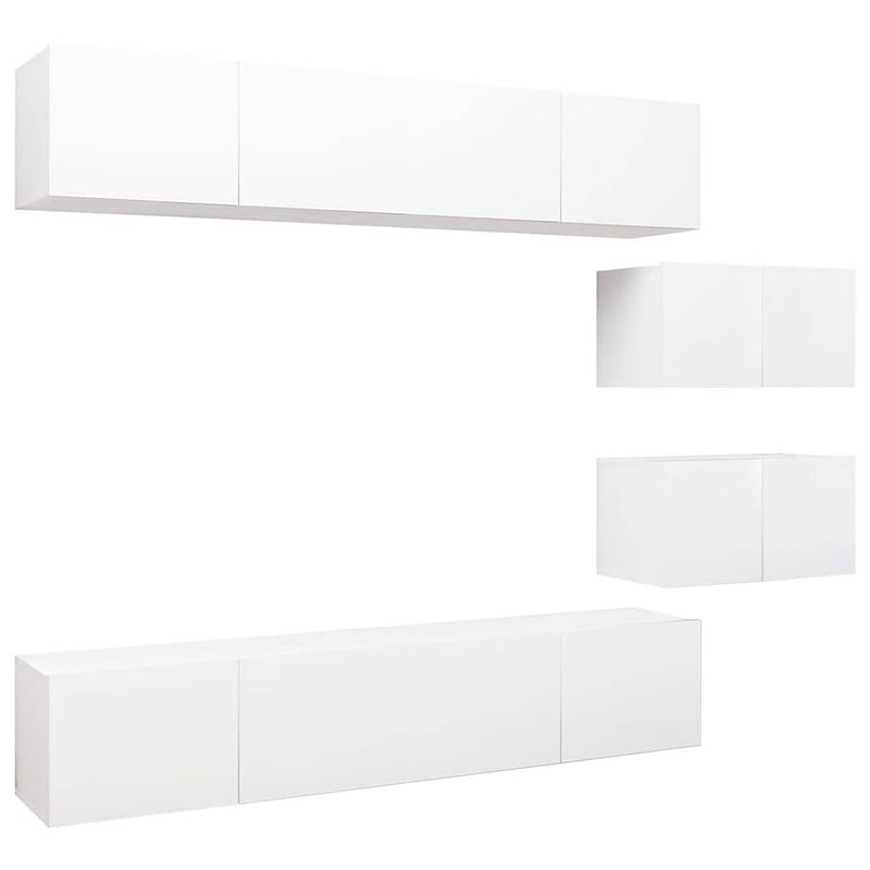 Foto van The living store televisiemeubelset hangend - spaanplaat - wit - 80 x 30 x 30 cm - 60 x 30 x 30 cm