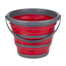 Foto van Dirt devil opvouwbare emmer - 10 liter - 32 x 25,5/ 5,5 cm - bespaar opbergruimte - rood