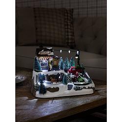 Foto van Konstsmide 3446-000 led-decor station met trein rgbw led bont stroomvoorziening kiesbaar, animatie, kerstliedjes, schakelaar