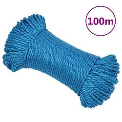 Foto van Vidaxl werktouw 3 mm 100 m polypropeen blauw