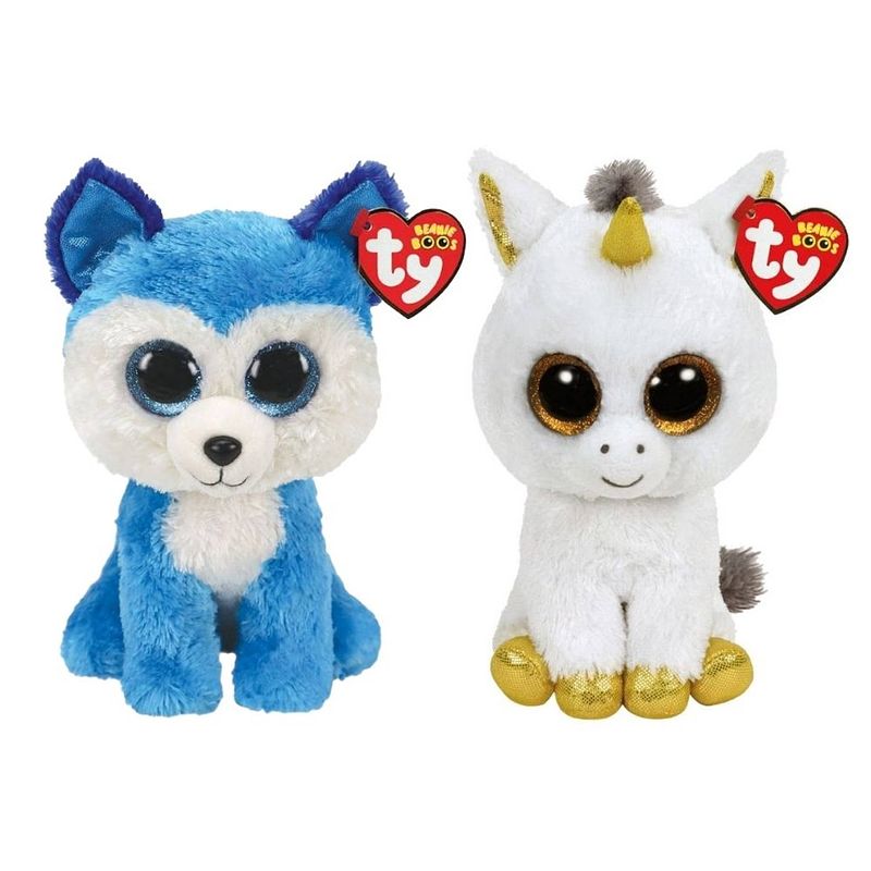 Foto van Ty - knuffel - beanie buddy - prince husky & pegasus unicorn