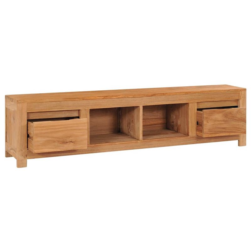 Foto van The living store tv-meubel koloniale stijl - 135 x 30 x 35 cm - massief teakhout