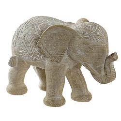 Foto van Items olifant dierenbeeld - beige - polyresin - 28 x 13,5 x 18,5 cm - home decoratie - beeldjes