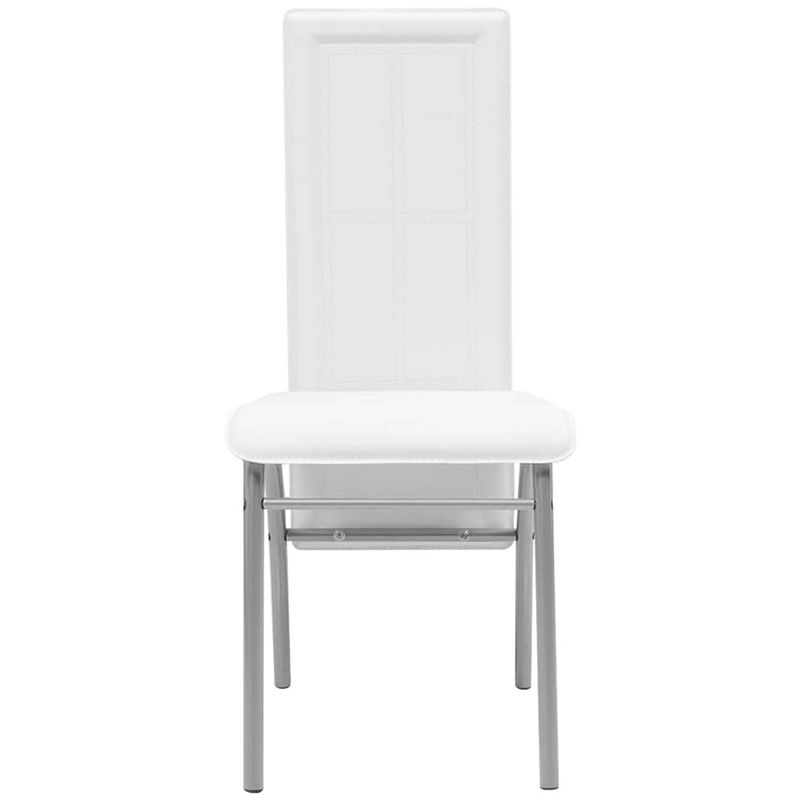 Foto van The living store eetkamerstoelen - set van 4 - wit - 44x54x95 cm - stalen frame en kunstleren bekleding