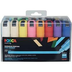 Foto van Posca paintmarker pc-8k, etui met 16 stuks in geassorteerde kleuren
