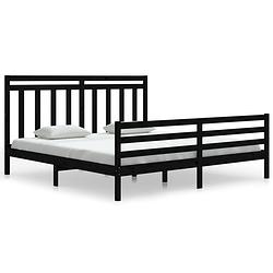 Foto van Vidaxl bedframe massief hout zwart 180x200 cm 6ft super king