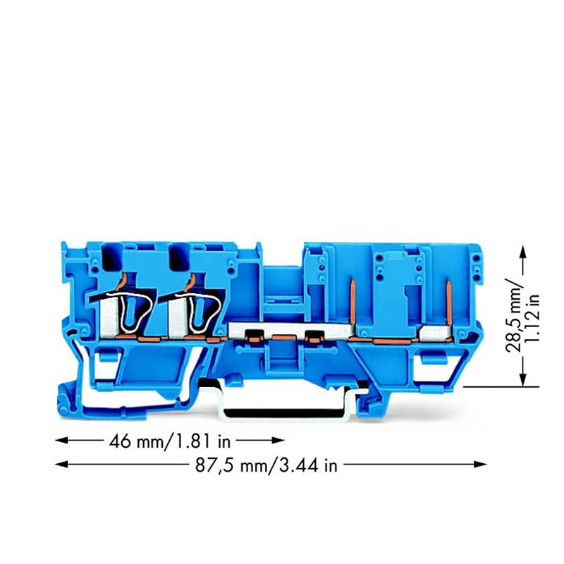 Foto van Wago 769-171/000-006 basisklem 5 mm veerklem toewijzing: n blauw 50 stuk(s)