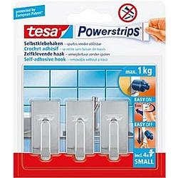 Foto van 3x tesa powerstrips chroom haken small klusbenodigdheden - handdoekhaakjes