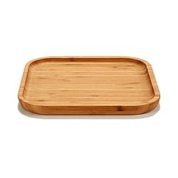 Foto van Bamboe houten broodplank/serveerplank vierkant 20 cm - serveerplanken