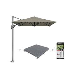 Foto van Platinum voyager zweefparasol t1 3x2 m. - taupe met voet en hoes