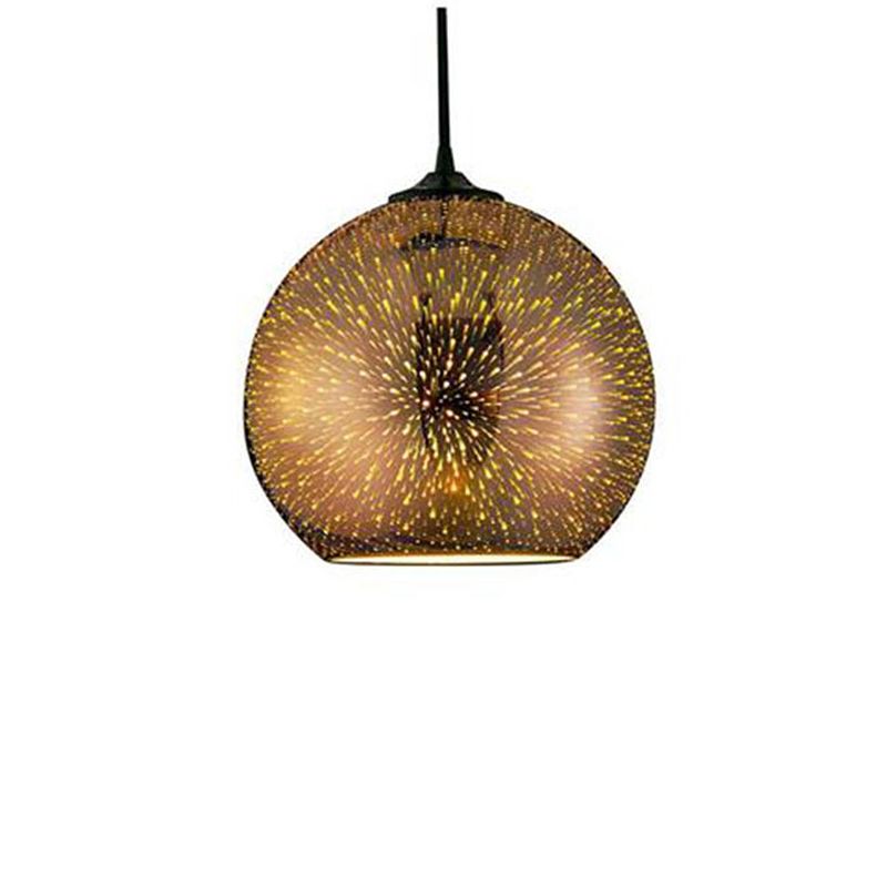 Foto van Led hanglamp 3d - quanta - rond - koper glas - e27