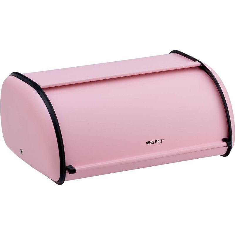 Foto van Top choice - broodtrommel - rvs - roze - retro - 36x24x15 cm