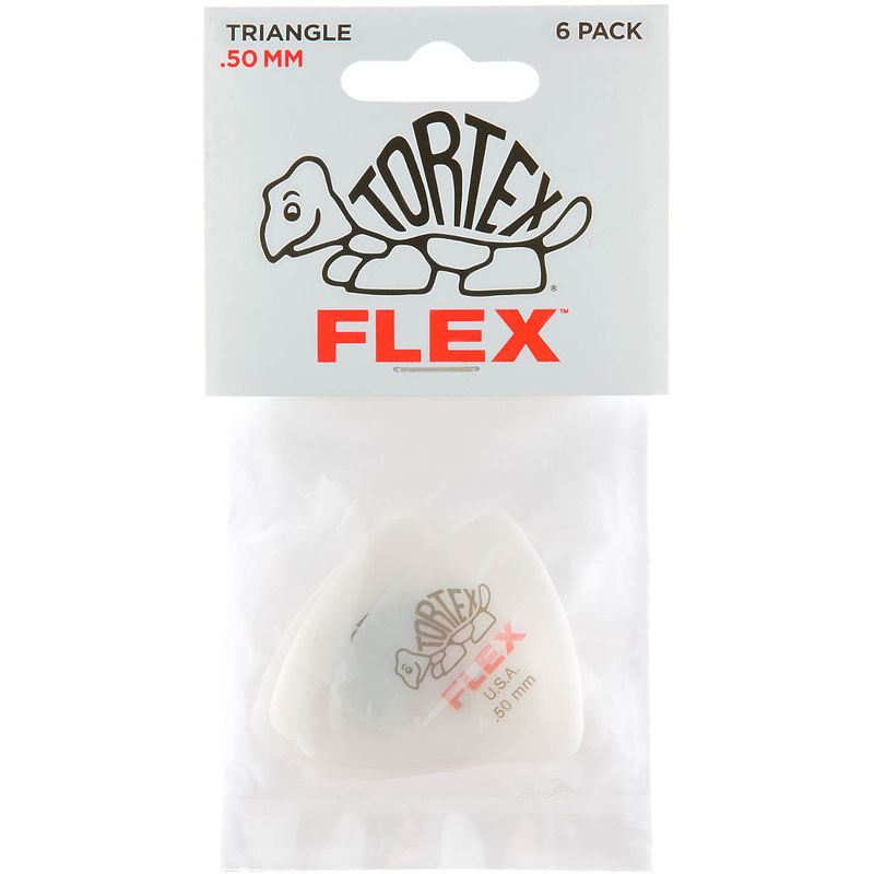 Foto van Dunlop tortex flex triangle plectrums 0.50 mm (6 stuks)