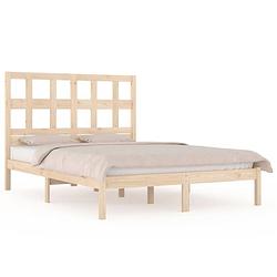 Foto van The living store bedframe houten massief grenenhout 120x200 cm - rustieke uitstraling