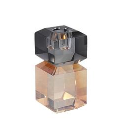 Foto van Ptmd allison brown crystal glass candleholder square l