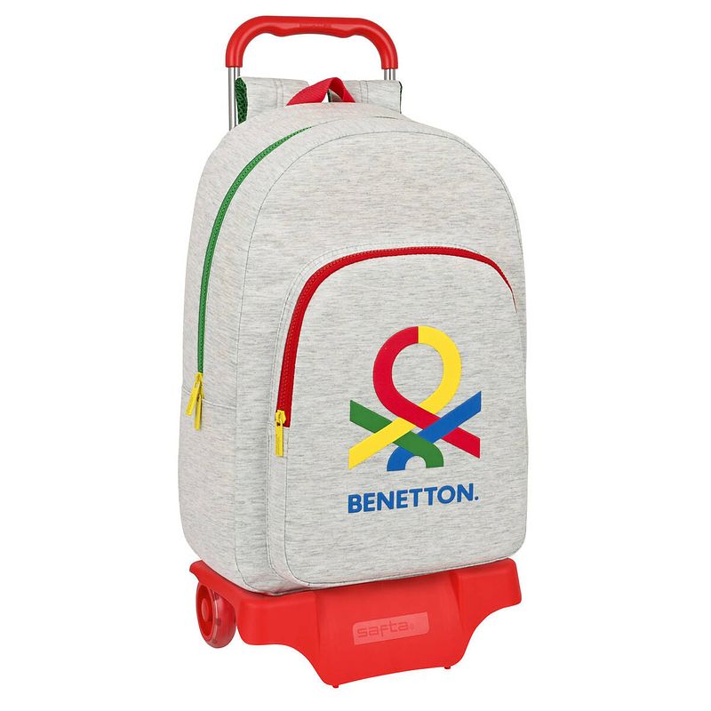 Foto van Schoolrugzak met wielen benetton pop grijs (30 x 46 x 14 cm)