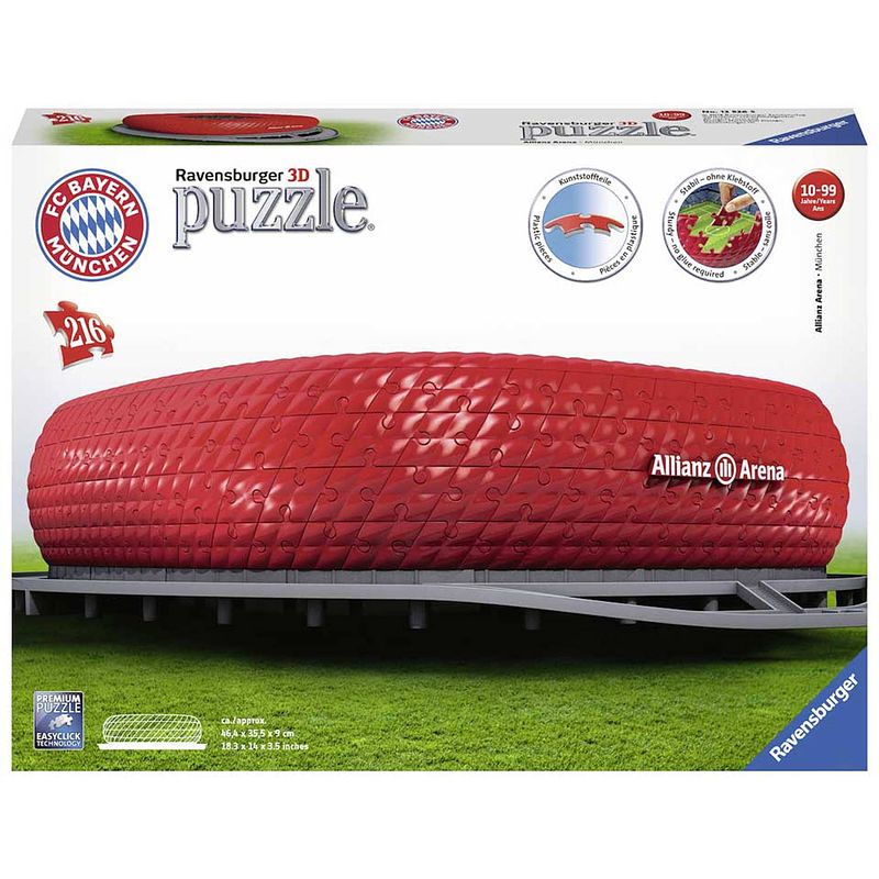 Foto van Ravensburger 3d-puzzel bayern münchen allianz arena - 216 stukjes