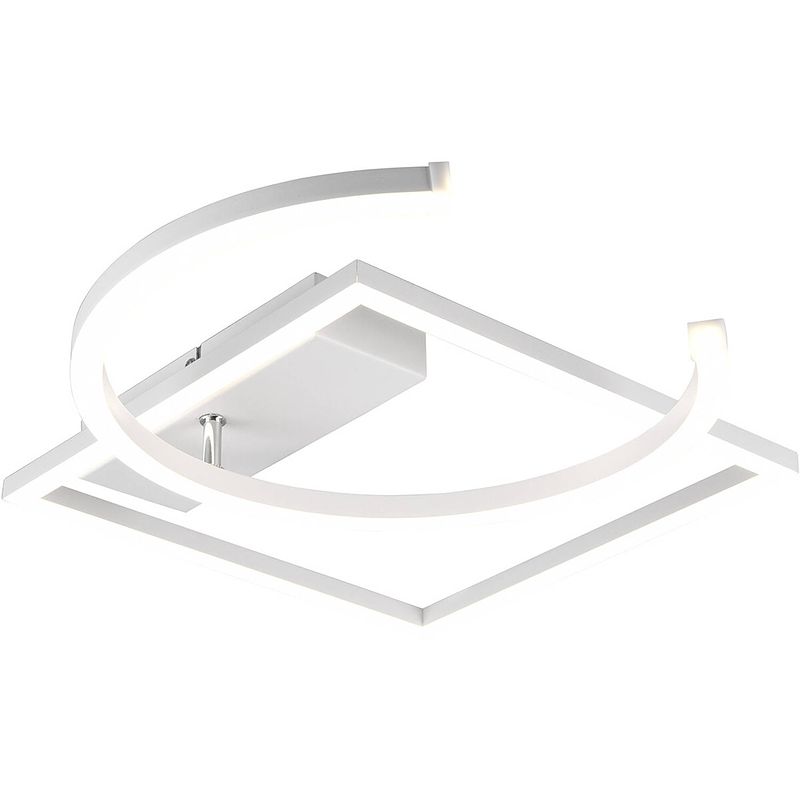 Foto van Led plafondlamp - plafondverlichting - trion pivacci - 23.5w - natuurlijk wit 4000k - dimbaar - vierkant - mat wit -