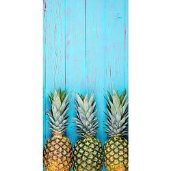 Foto van Carbotex strandlaken ananas junior 140 x 70 cm katoen blauw