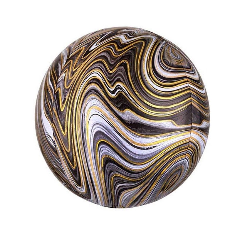 Foto van Amscan folieballon marblez black 45 cm zwart