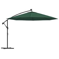 Foto van The living store hangende parasol groen - 350 x 290 cm - led-verlichting