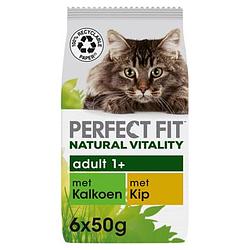 Foto van Perfect fit maaltijdzakjes kip & kalkoen natural vitality kattenvoer 6 x 50g bij jumbo