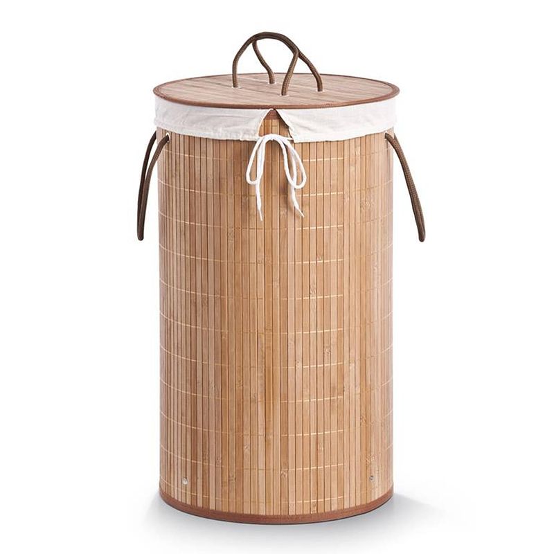 Foto van Zeller - laundry hamper, bamboo, natural