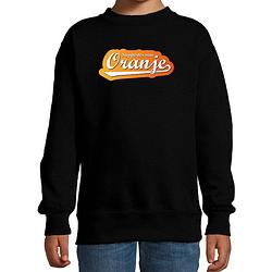 Foto van Zwarte fan sweater / trui holland supporter van oranje ek/ wk voor kinderen 9-11 jaar (134/146) - feesttruien