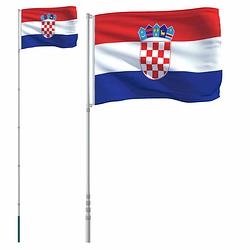 Foto van Vidaxl vlag met vlaggenmast kroatië 5,55 m aluminium