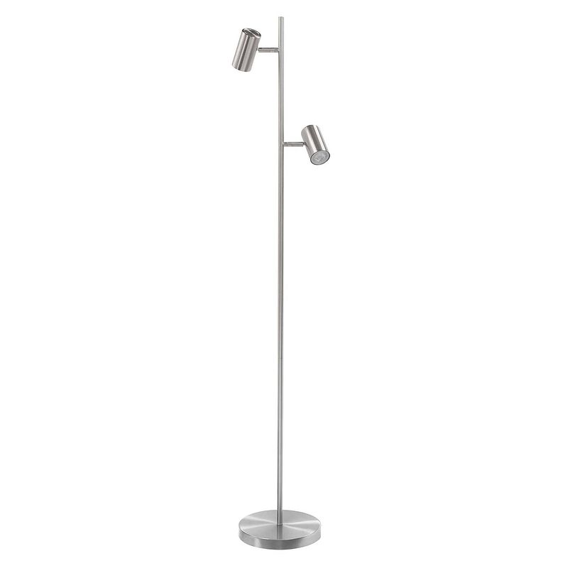 Foto van Highlight vloerlamp burgos 2 lichts h 142 cm mat chroom