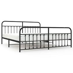 Foto van The living store klassiek bedframe - metalen - zwart - 207x206x100 cm - robuuste constructie