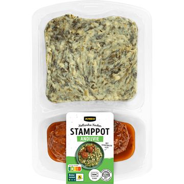 Foto van 2 voor € 6,00 | jumbo stamppot andijvie 500g aanbieding bij jumbo