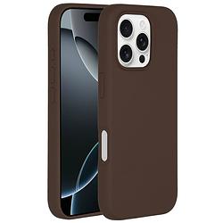 Foto van Accezz liquid silicone backcover met magsafe iphone 16 pro telefoonhoesje bruin