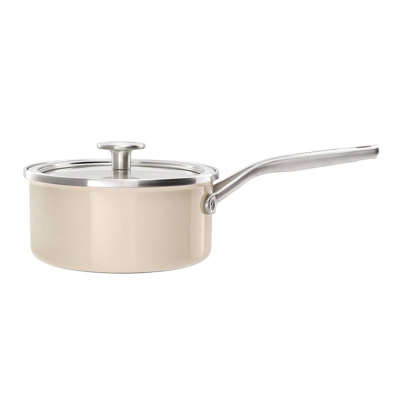 Foto van Kitchenaid steelpan steel core enamel amandelwit - ø 18 cm / 2 liter