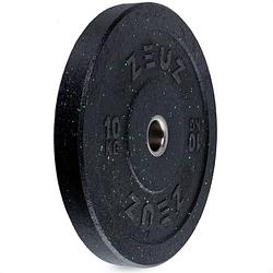 Foto van Zeuz® 1 stuk halterschijf 10 kg - gewichten set - 10kg bumper plates - voor 50 mm halter - crossfit & fitness