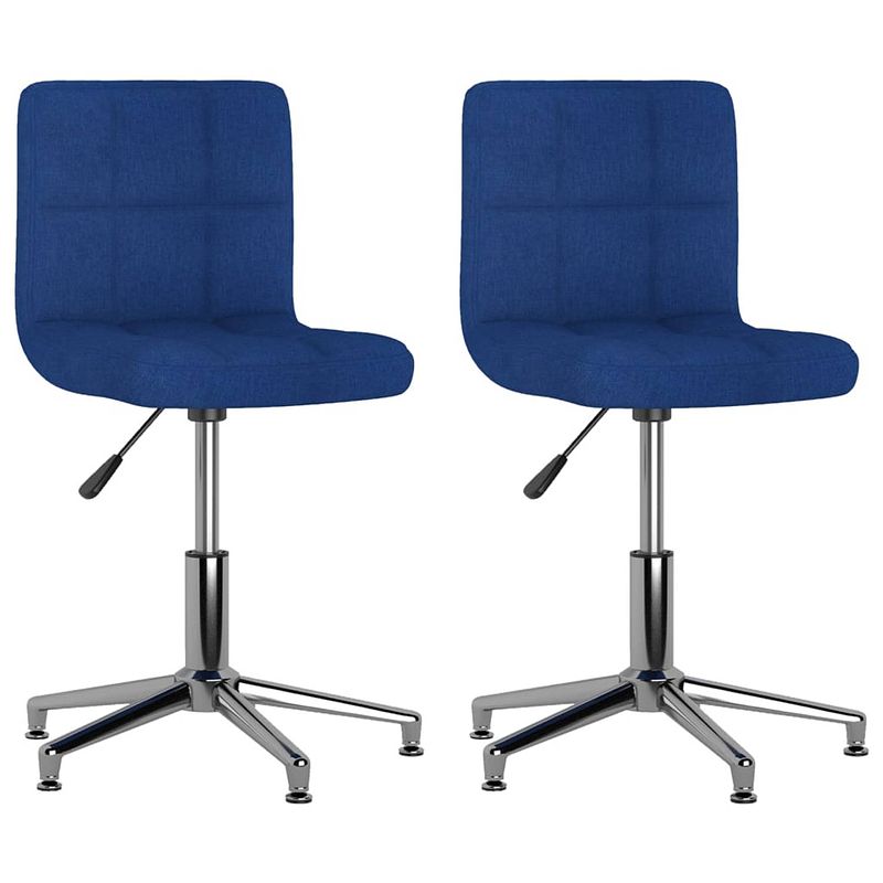 Foto van The living store draaistoelen - eetkamerstoelen - blauw - 40x47x(74.5-88.5) cm - verstelbaar