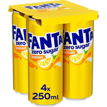 Foto van Fanta lemon no sugar 4 x 250ml bij jumbo